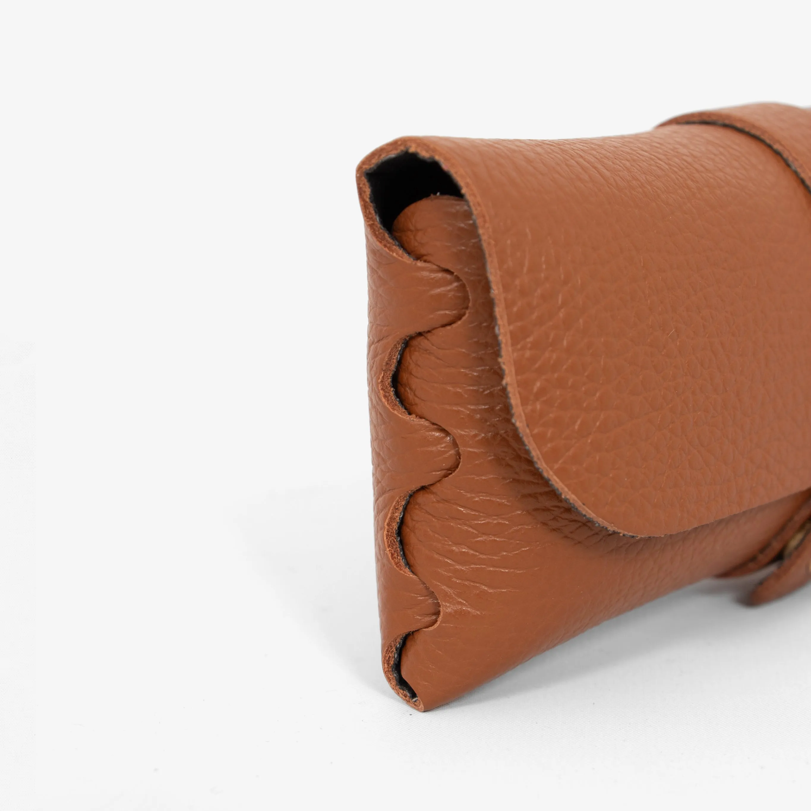 Cosima Italian Leather Sunglasses Case - Tan, Pebbled