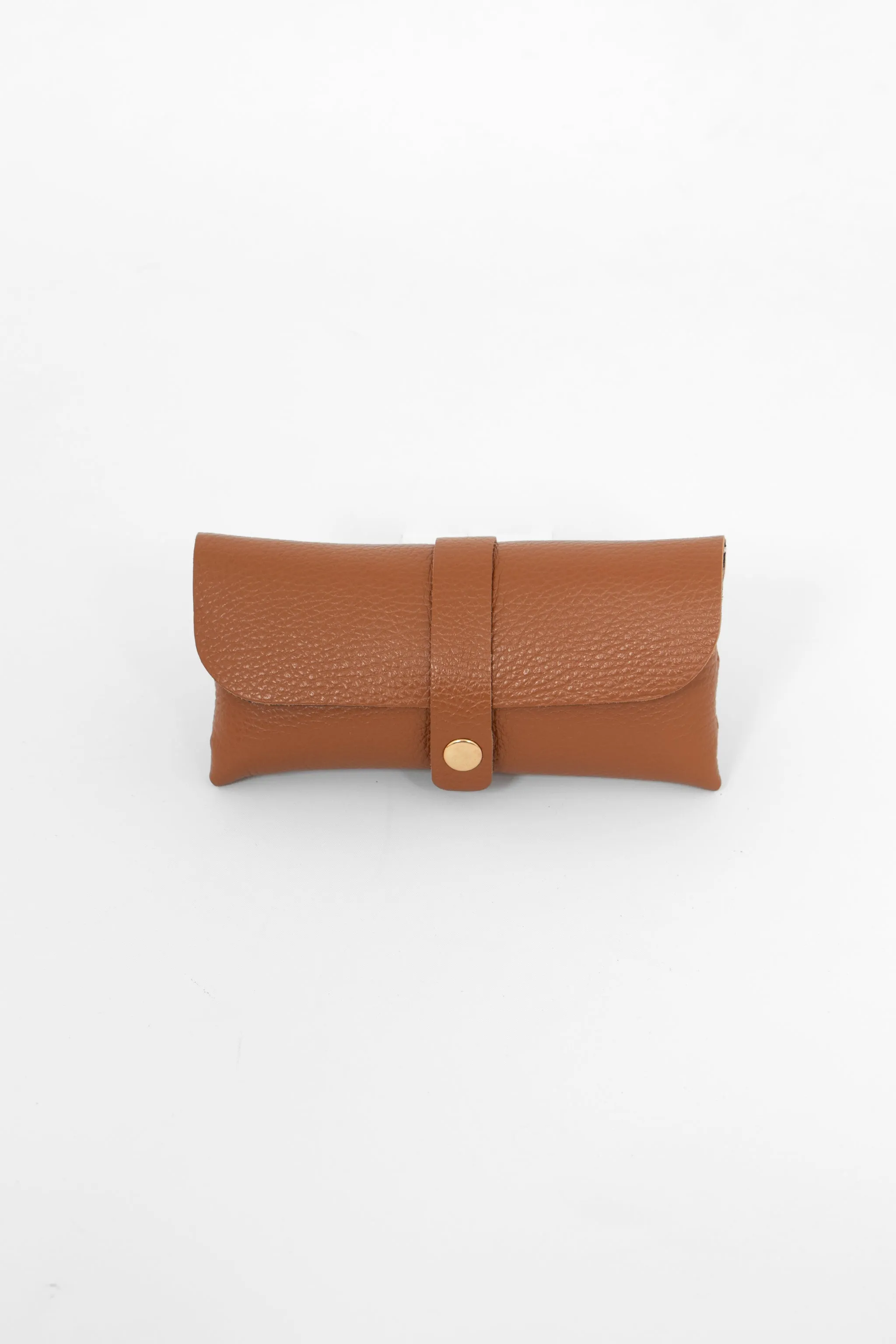 Cosima Italian Leather Sunglasses Case - Tan, Pebbled