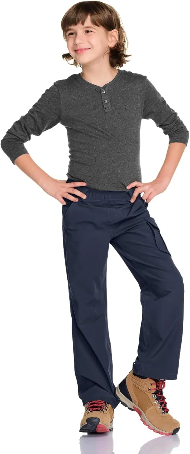 CQR Kids Youth Hiking Cargo Pants, UPF50  Quick Dry Outdoor Camping Pants