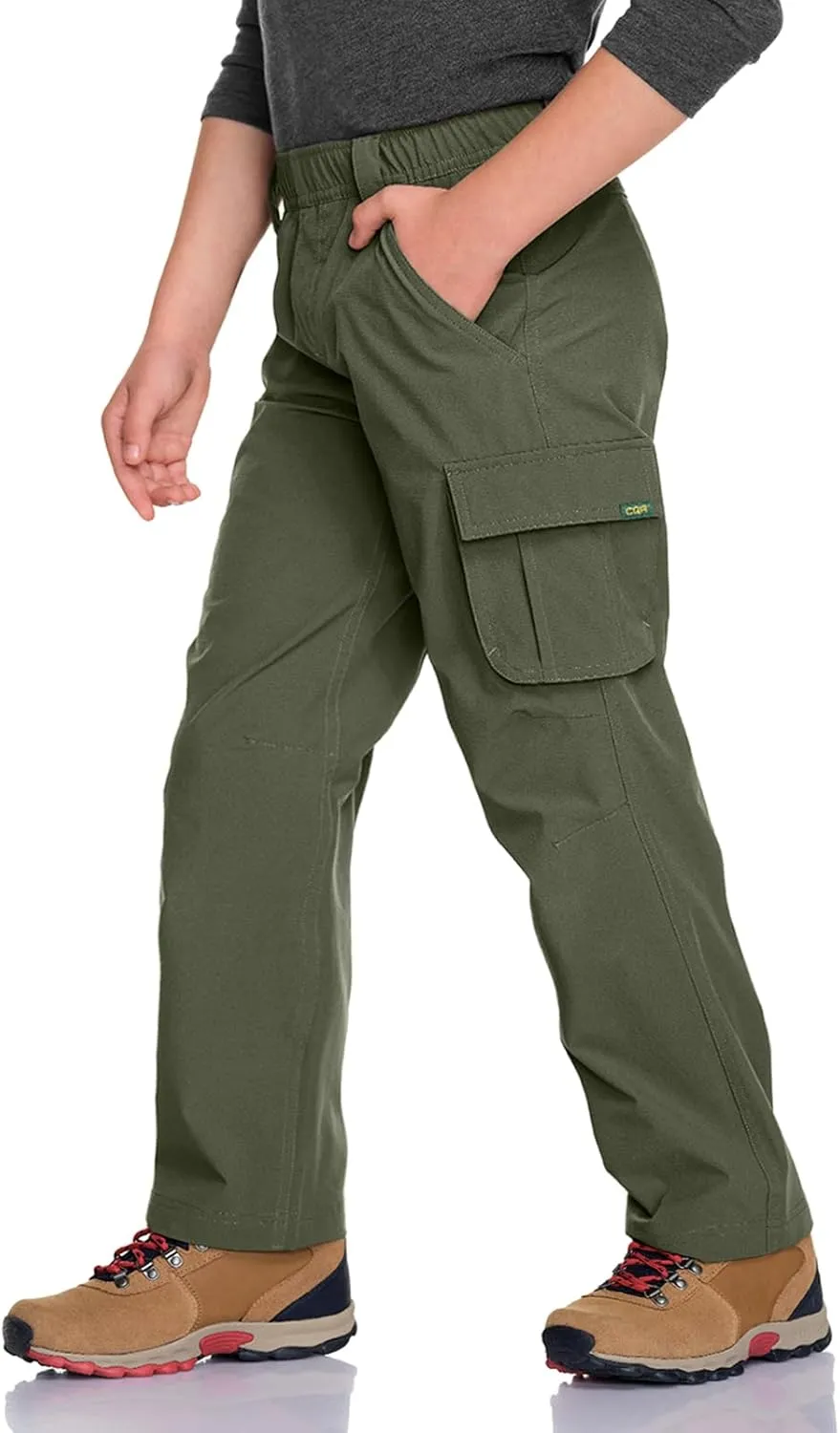 CQR Kids Youth Hiking Cargo Pants, UPF50  Quick Dry Outdoor Camping Pants