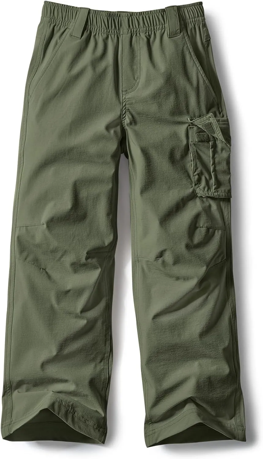 CQR Kids Youth Hiking Cargo Pants, UPF50  Quick Dry Outdoor Camping Pants