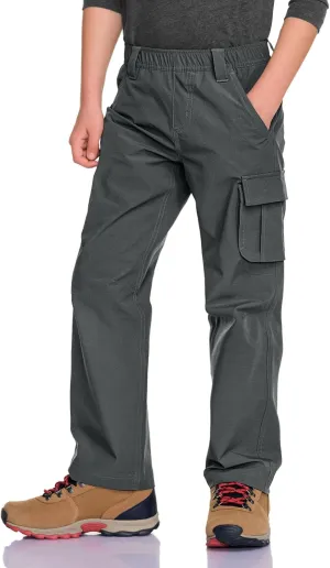 CQR Kids Youth Hiking Cargo Pants, UPF50  Quick Dry Outdoor Camping Pants