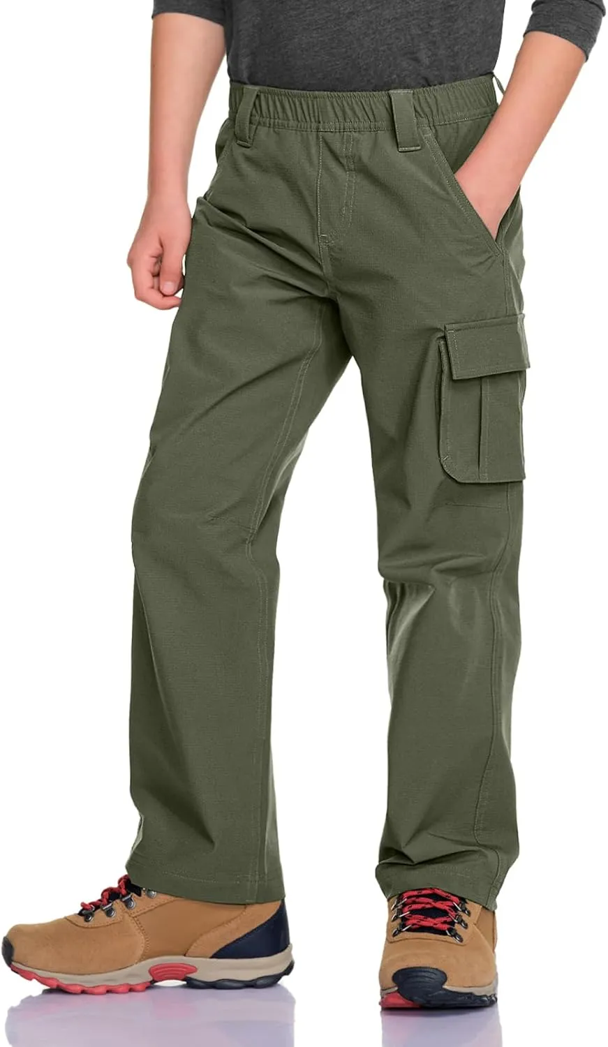 CQR Kids Youth Hiking Cargo Pants, UPF50  Quick Dry Outdoor Camping Pants