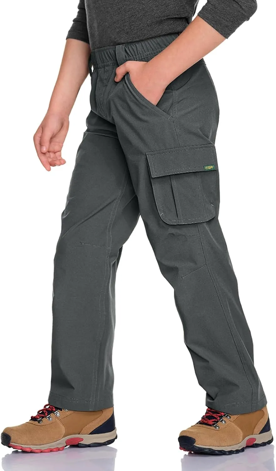 CQR Kids Youth Hiking Cargo Pants, UPF50  Quick Dry Outdoor Camping Pants