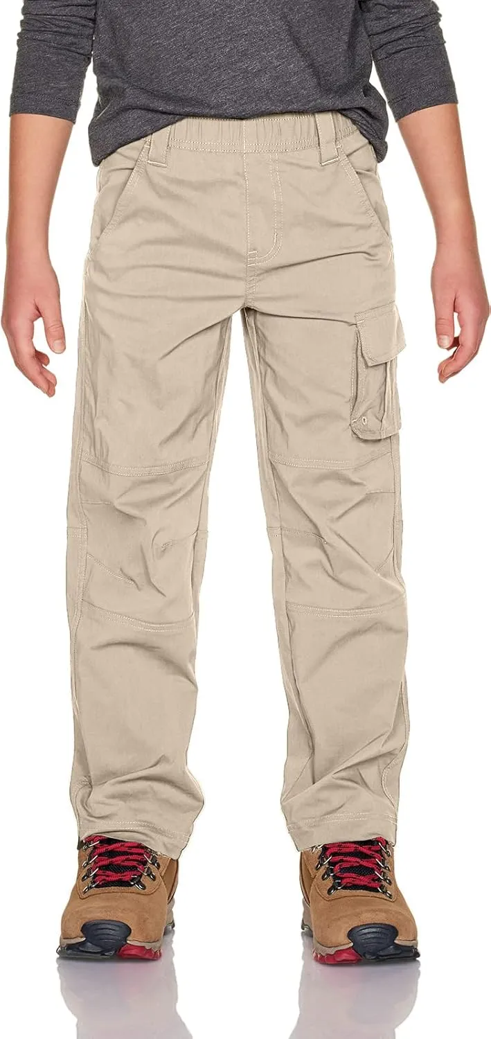 CQR Kids Youth Hiking Cargo Pants, UPF50  Quick Dry Outdoor Camping Pants
