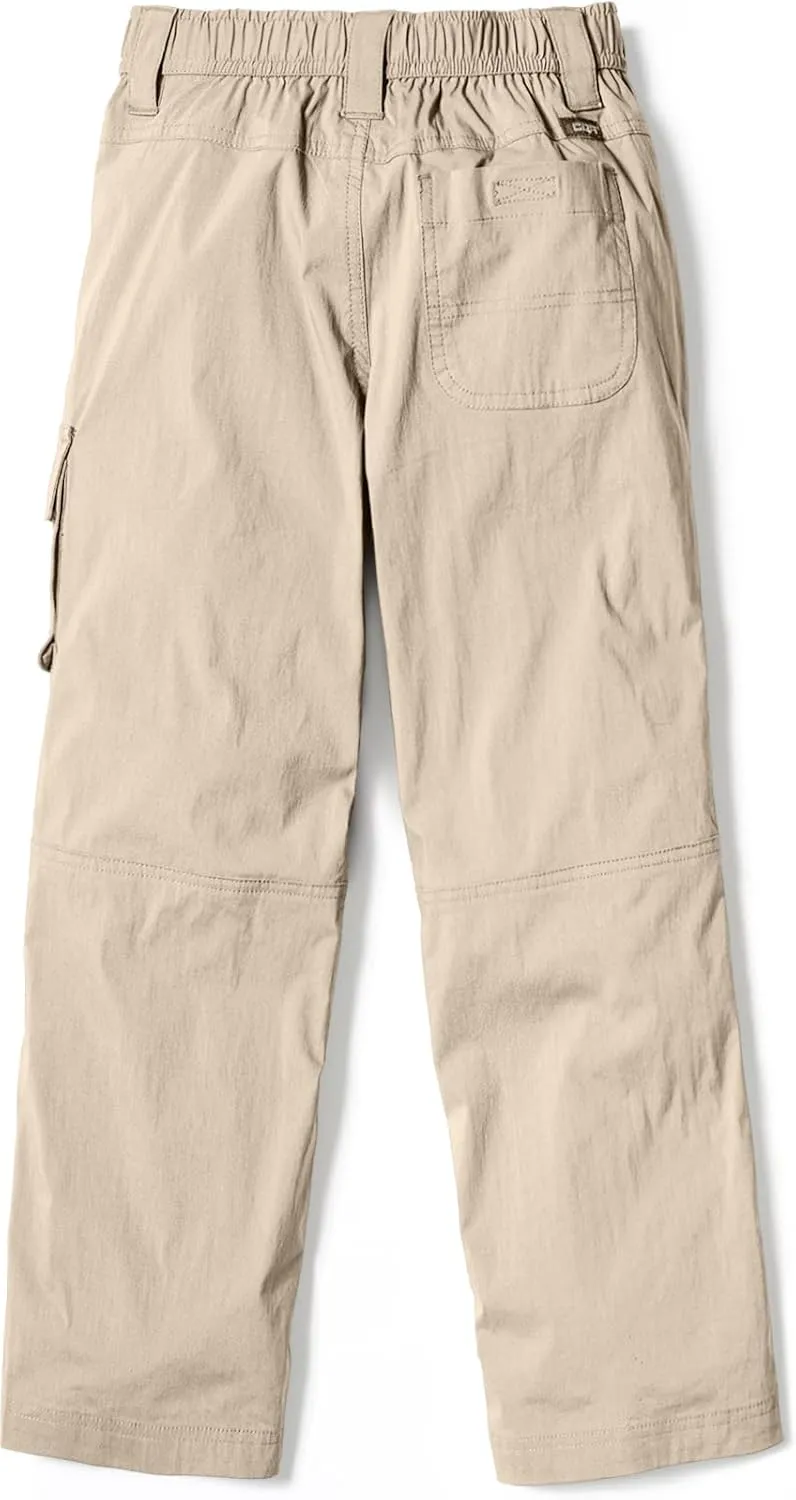 CQR Kids Youth Hiking Cargo Pants, UPF50  Quick Dry Outdoor Camping Pants