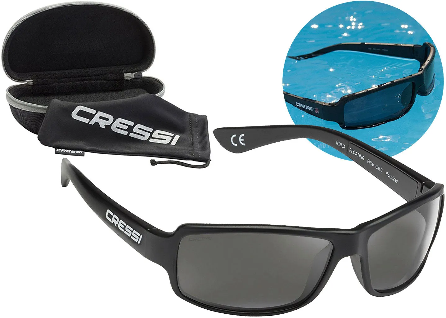 Cressi Ninja Floating TAC Polarized Wrap Around Sport Sunglasses Unsinkable