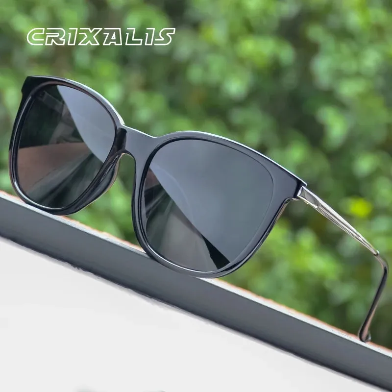 CRIXALIS Square Polarized Sunglasses UV400 Retro Design