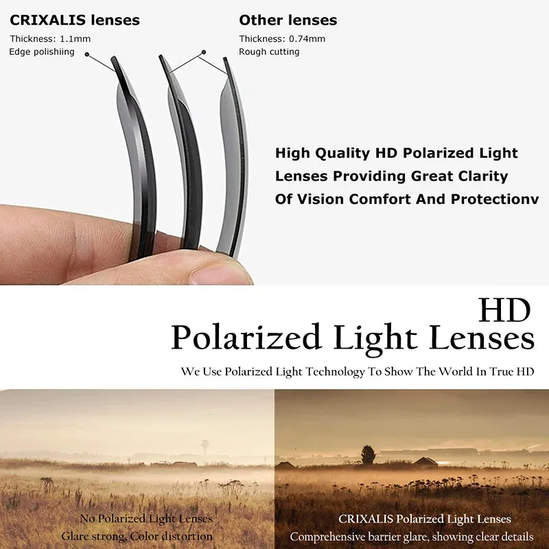 CRIXALIS Square Polarized Sunglasses UV400 Retro Design