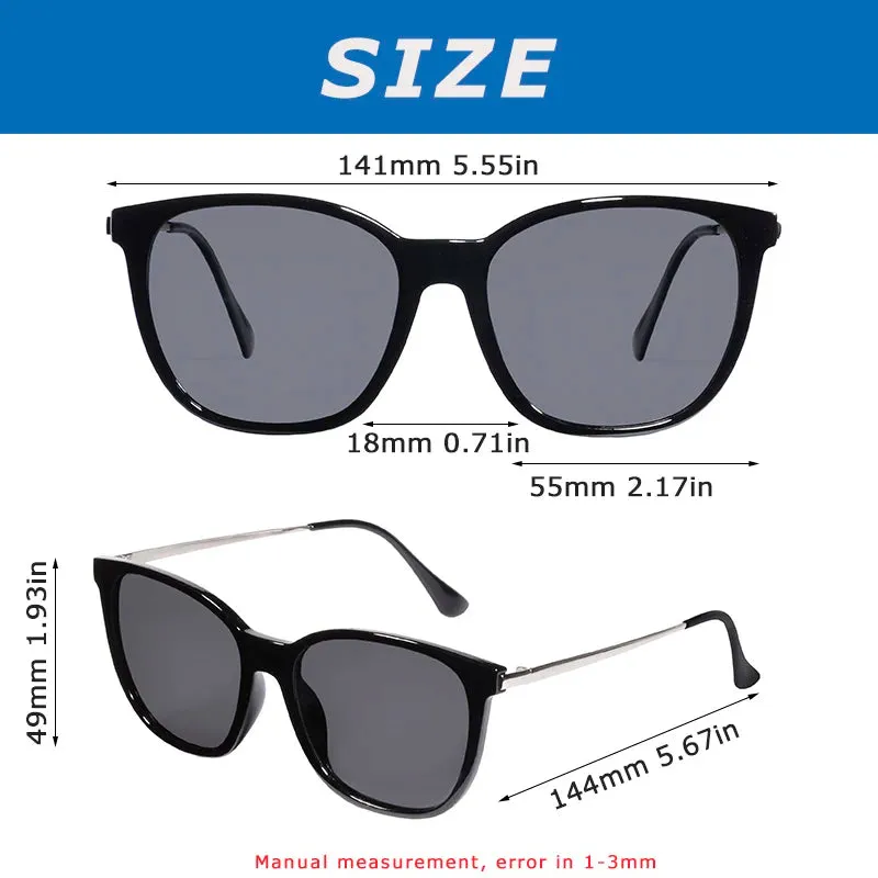 CRIXALIS Square Polarized Sunglasses UV400 Retro Design