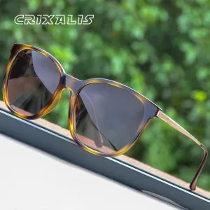 CRIXALIS Square Polarized Sunglasses UV400 Retro Design