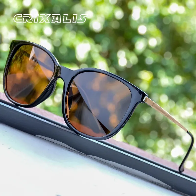 CRIXALIS Square Polarized Sunglasses UV400 Retro Design