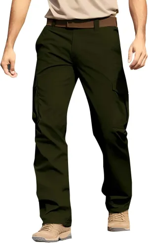 CRNTCEM Men's Hiking Cargo Pants Waterproof Quick-Dry Fishing Work Outdoor Pants Lightweight Water Resistant Ripstop Pants