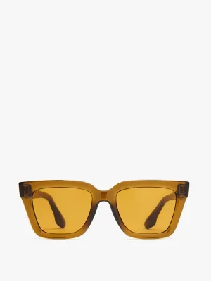 Crystal frame sunglasses in khaki