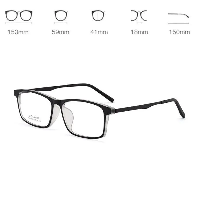 Cubojue Unisex Full Rim 155mm Oversized Tr 90 Titanium Myopic Reading Glasses Fy2009