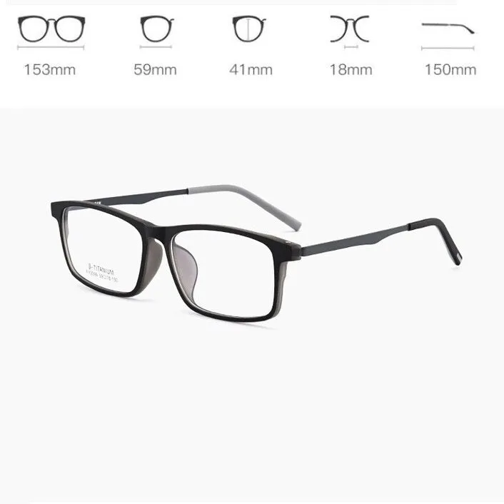 Cubojue Unisex Full Rim 155mm Oversized Tr 90 Titanium Myopic Reading Glasses Fy2009