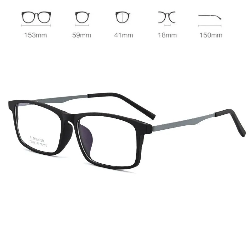 Cubojue Unisex Full Rim 155mm Oversized Tr 90 Titanium Myopic Reading Glasses Fy2009