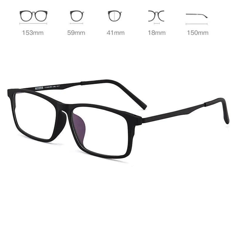 Cubojue Unisex Full Rim 155mm Oversized Tr 90 Titanium Myopic Reading Glasses Fy2009