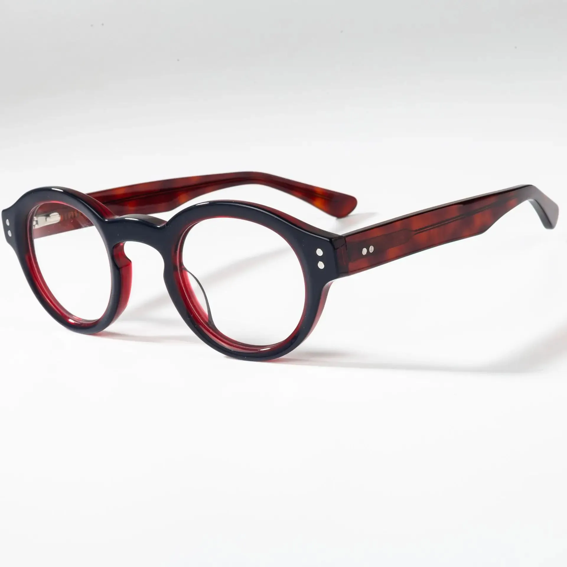 Cubojue Unisex Full Rim Round Acetate Eyeglasses 56019