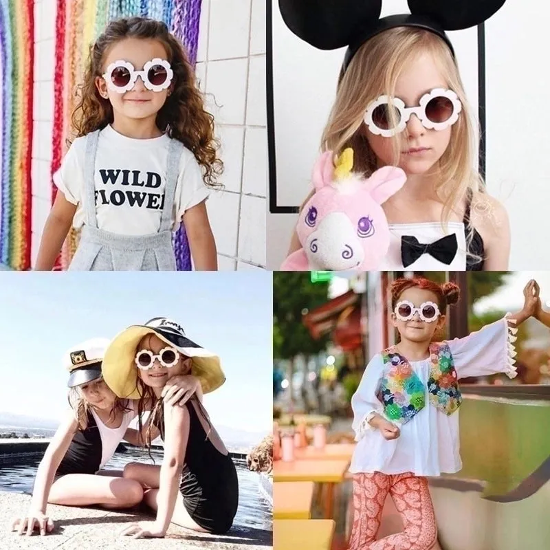 Cute Solid Color Round Frame Full Frame Kids Sunglasses