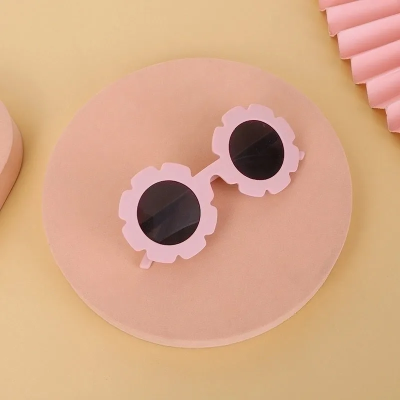 Cute Solid Color Round Frame Full Frame Kids Sunglasses