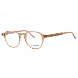 Cutler And Gross Unisex Eyeglasses - Brown/Beige Round Frame Clear Lens | CG1313 001
