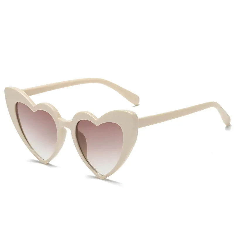 Cycling Pink Heart Shaped Sunglasses Women Cat Eye Female Sun Glasses Luxury Brand Retro Love Eyewear Men Oversized Shade UV400