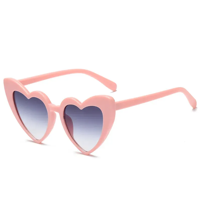 Cycling Pink Heart Shaped Sunglasses Women Cat Eye Female Sun Glasses Luxury Brand Retro Love Eyewear Men Oversized Shade UV400