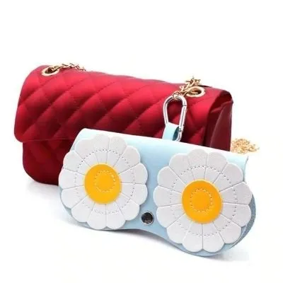 Dazzling Daisy Sunglass Case - Faux Leather