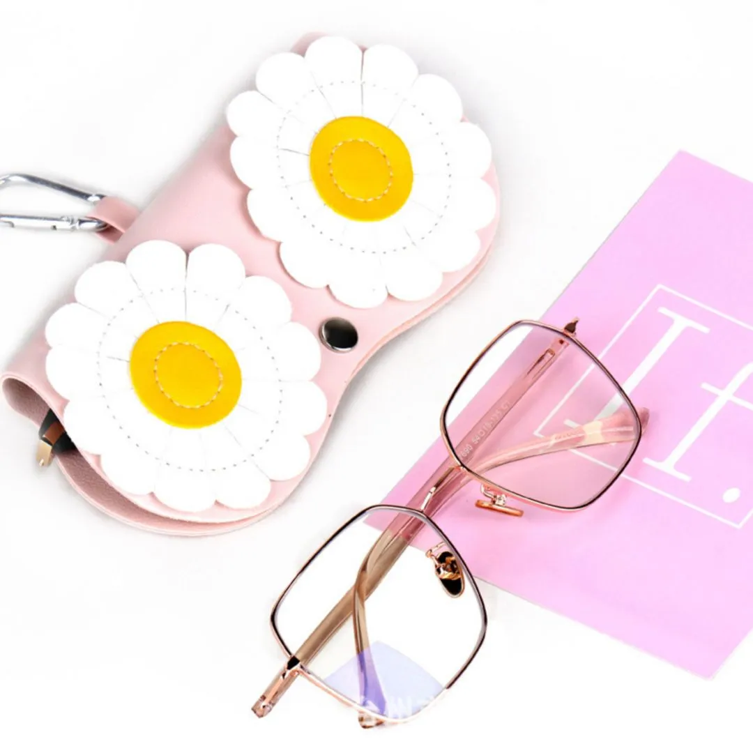Dazzling Daisy Sunglass Case - Faux Leather