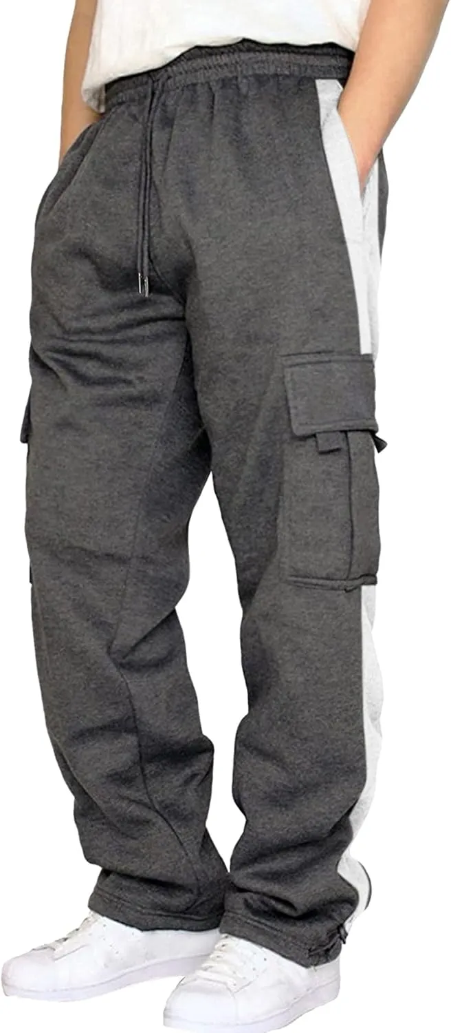 DGHM-JLMY Cargo Pants for Men Loose Fit Sports Outdoor Pants Casual Work Hiking Sweatpants Baggy Jogger Trousers