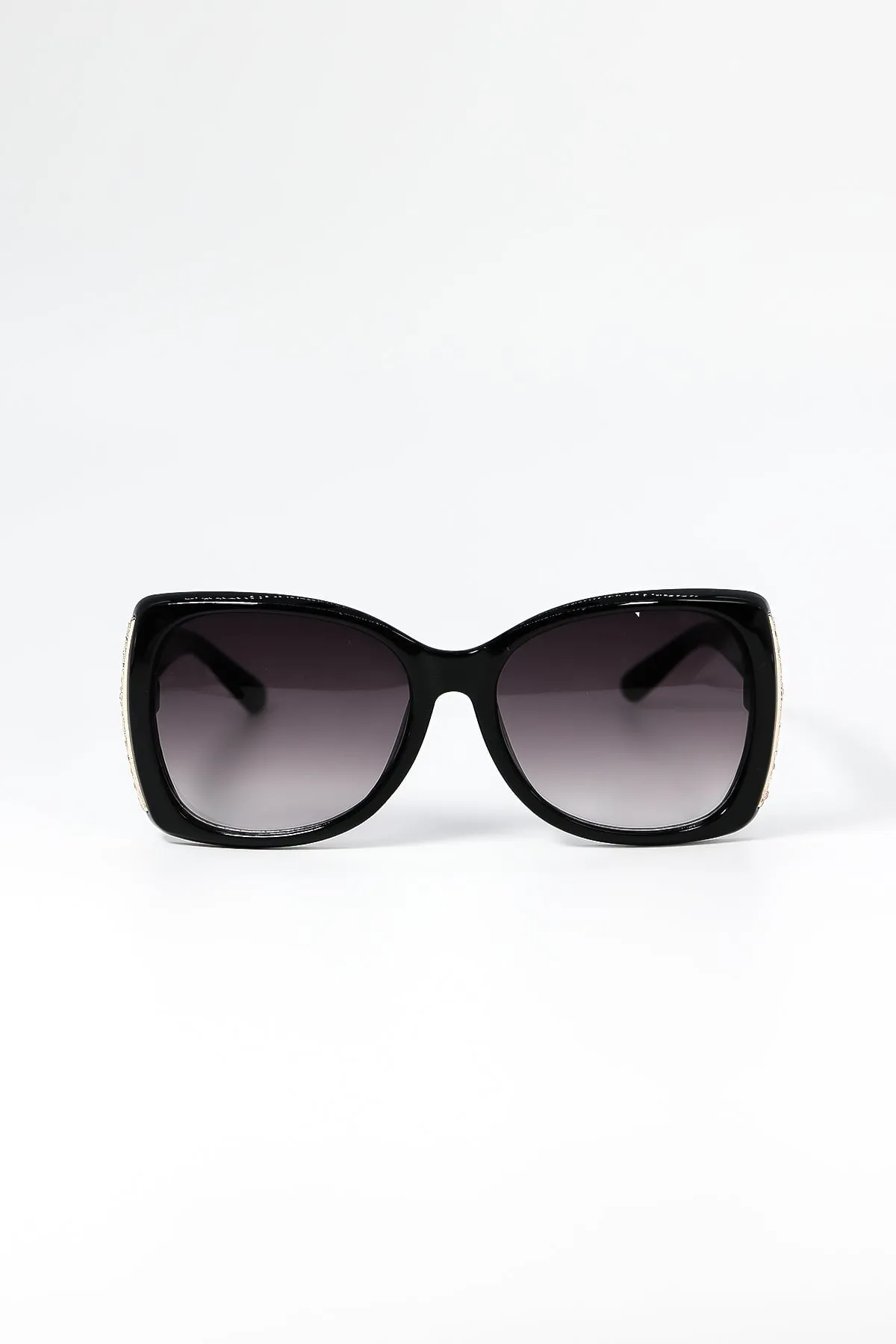 Diamante Oversized Sunglasses in Black
