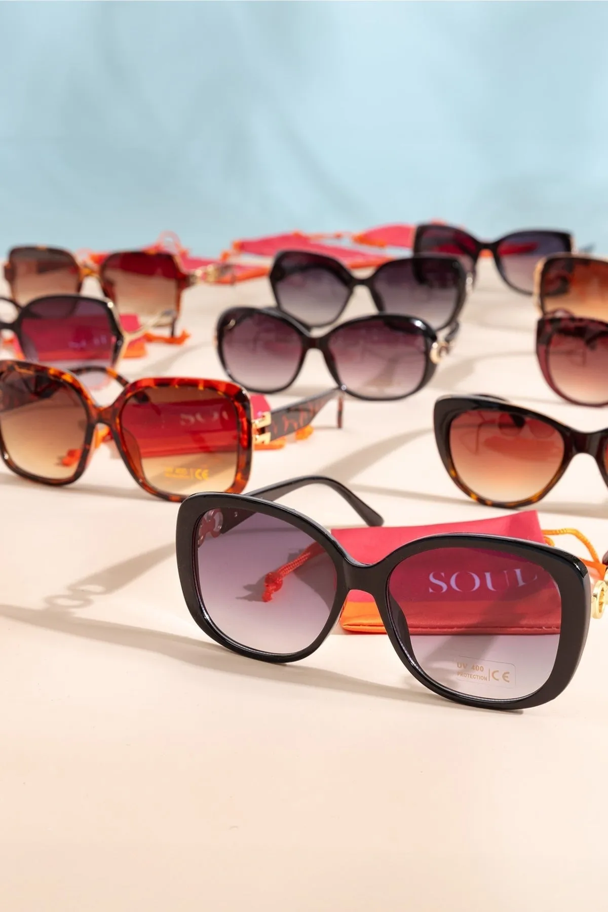 Diamante Oversized Sunglasses in Black