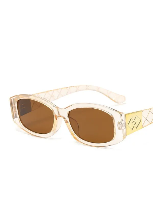 Diamond Pattern Square Frame Sunglasses