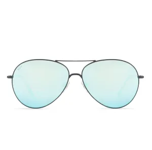 DIFF Charitable Eyewear Knox - Black Blue Mirror - Non-Polarized Sunglasses