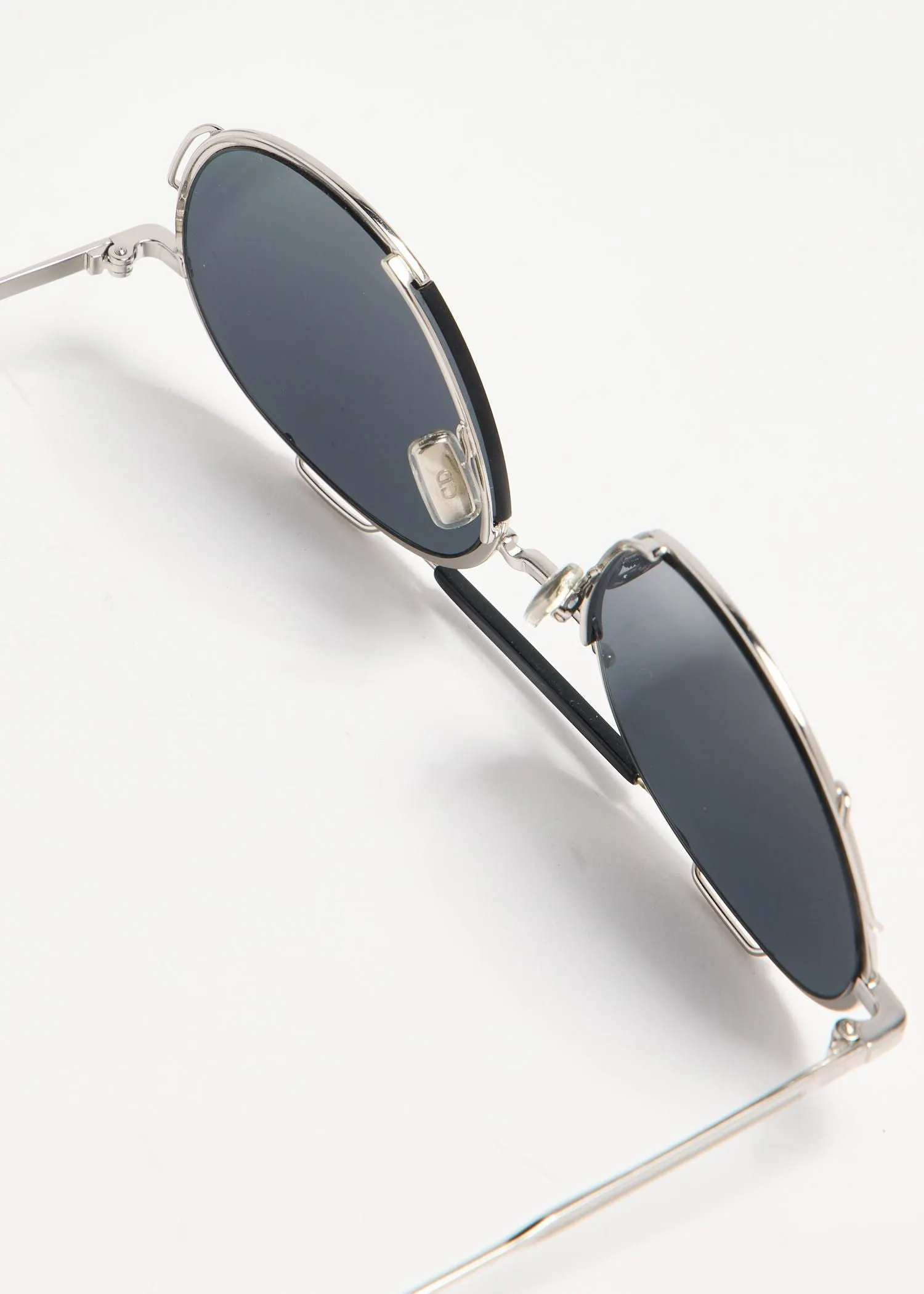 Dior Aviator Round Sunglasses in Silver Metal
