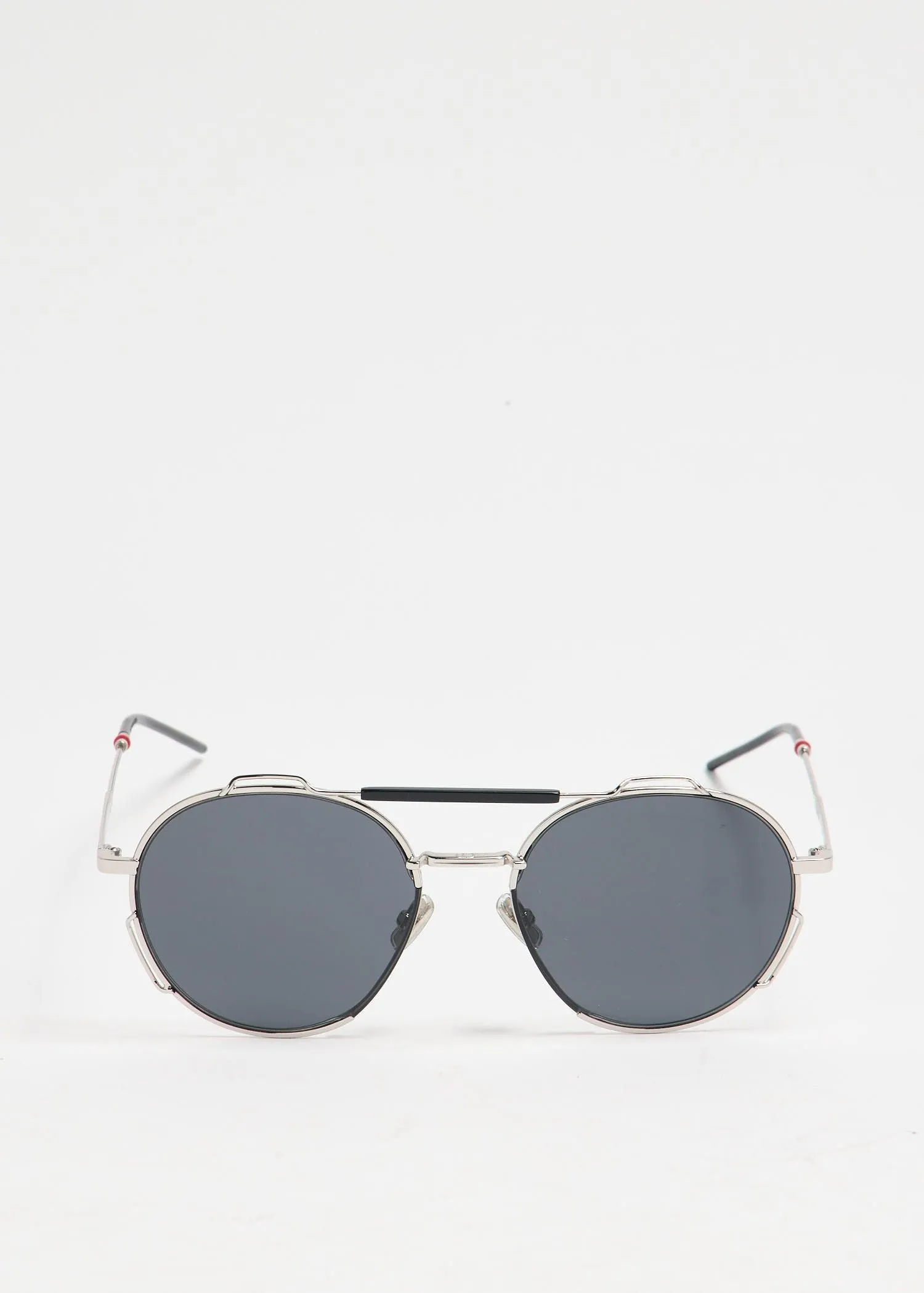 Dior Aviator Round Sunglasses in Silver Metal