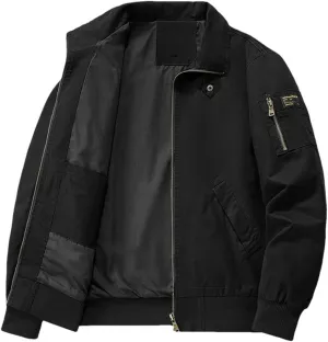Disimlarl Men Washed Stand Collar Cargo Windbreaker Jackets Casual Zipper Outdoor Jackets Lapel Large Size Outwear