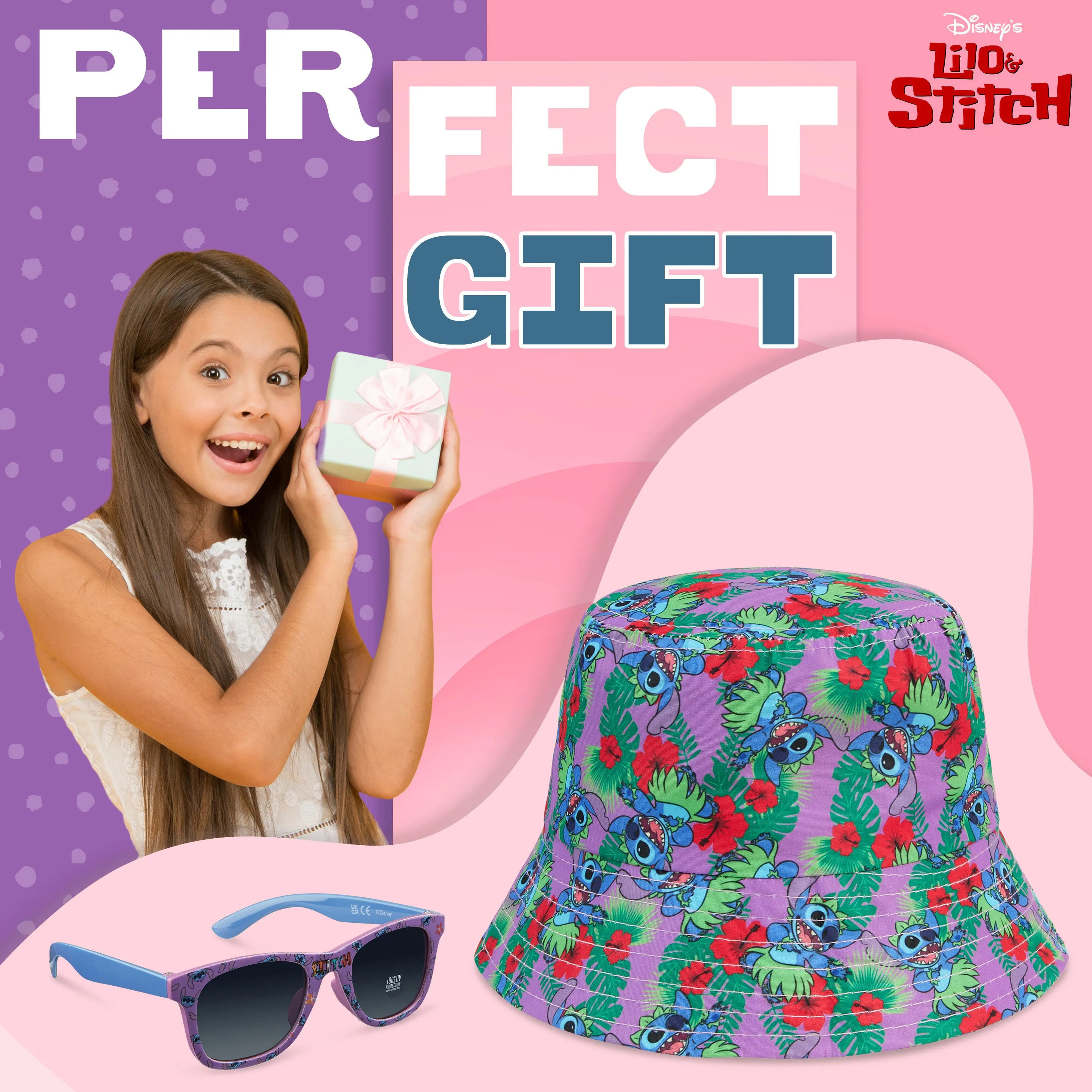 Disney Stitch Sunglasses and Bucket Hat & Sunglasses