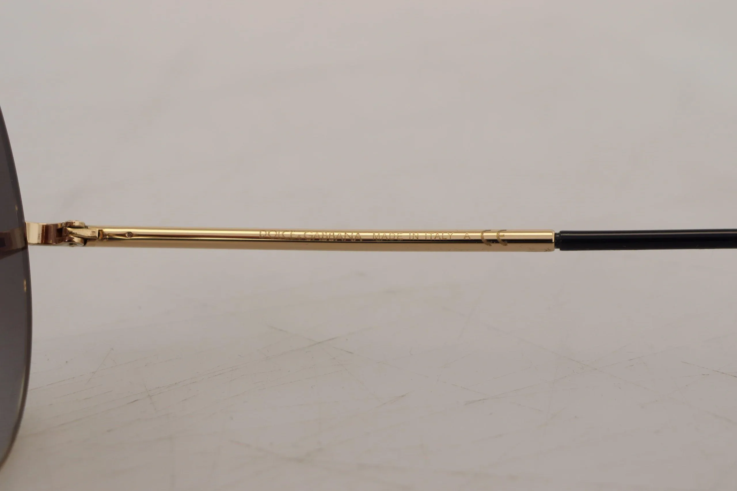 Dolce & Gabbana Black Gold Metal Frame Gradient Lens Sunglasses