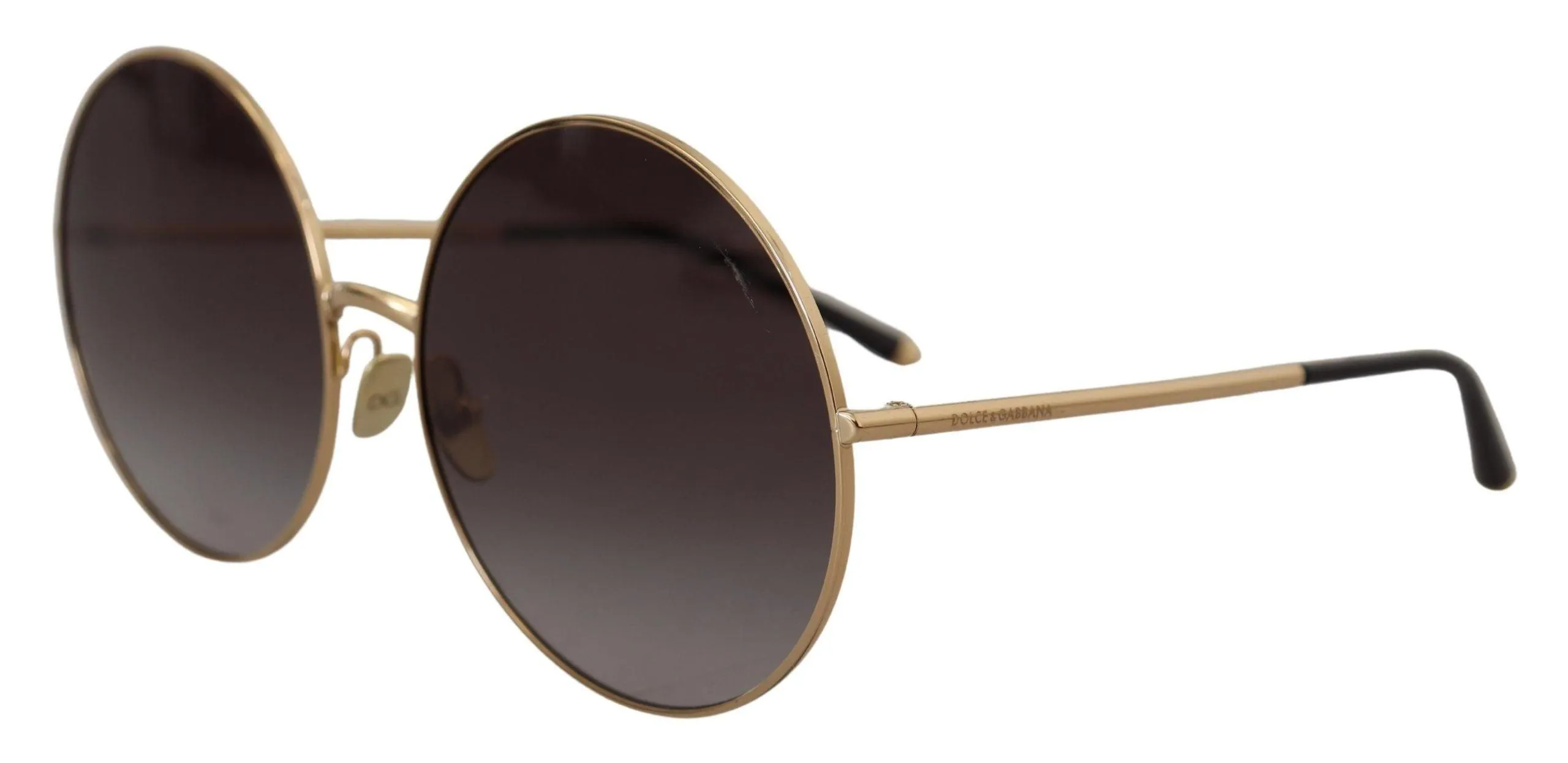 Dolce & Gabbana Black Gold Metal Frame Gradient Lens Sunglasses