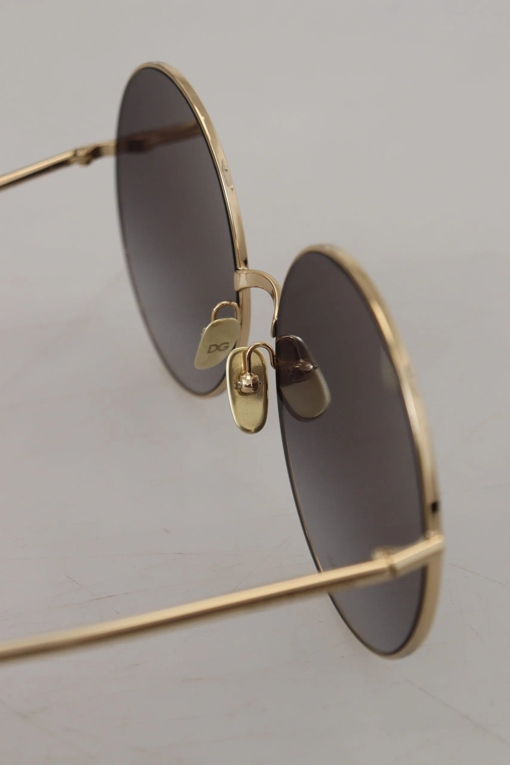 Dolce & Gabbana Black Gold Metal Frame Gradient Lens Sunglasses