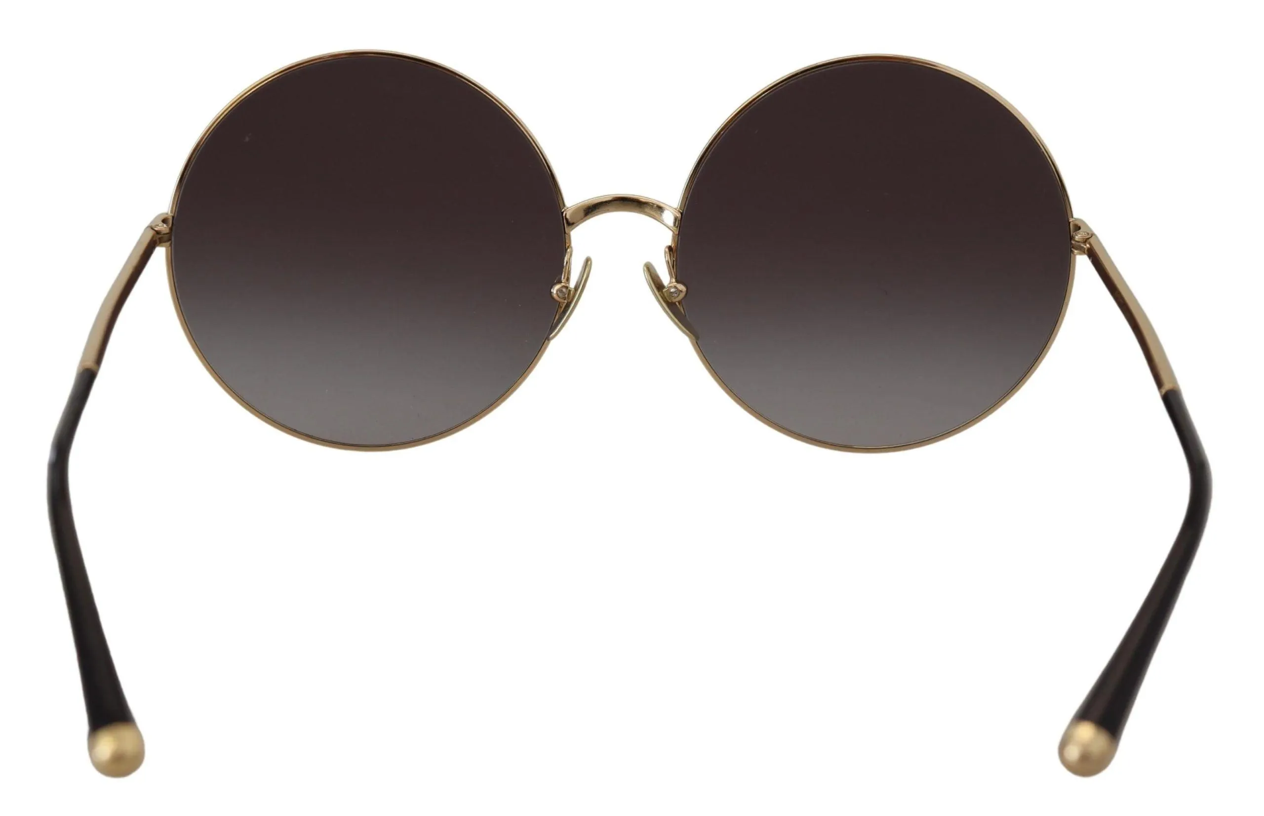 Dolce & Gabbana Black Gold Metal Frame Gradient Lens Sunglasses