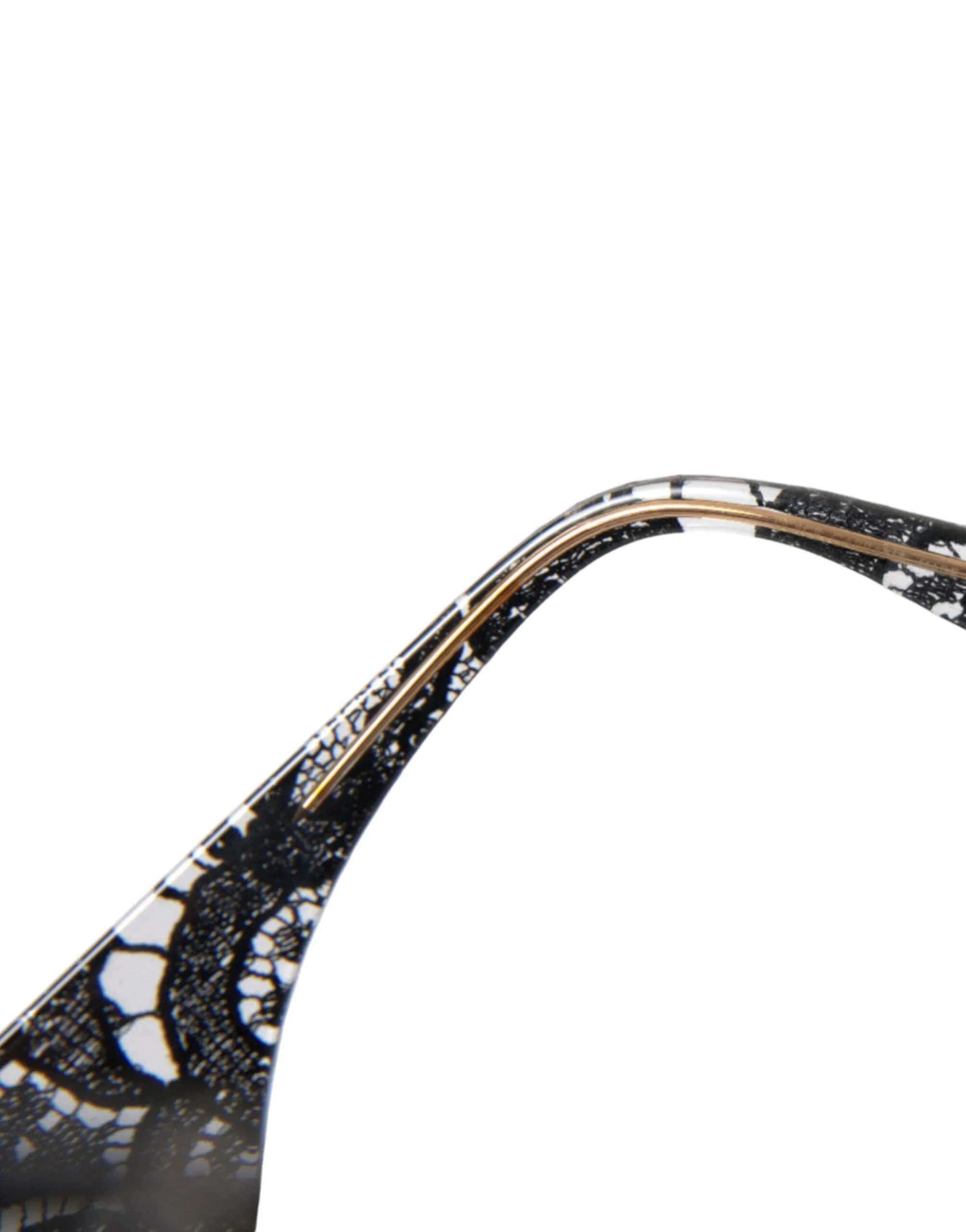Dolce & Gabbana Black Lace Acetate Cat Eye Gray Lens DG4321F Sunglasses