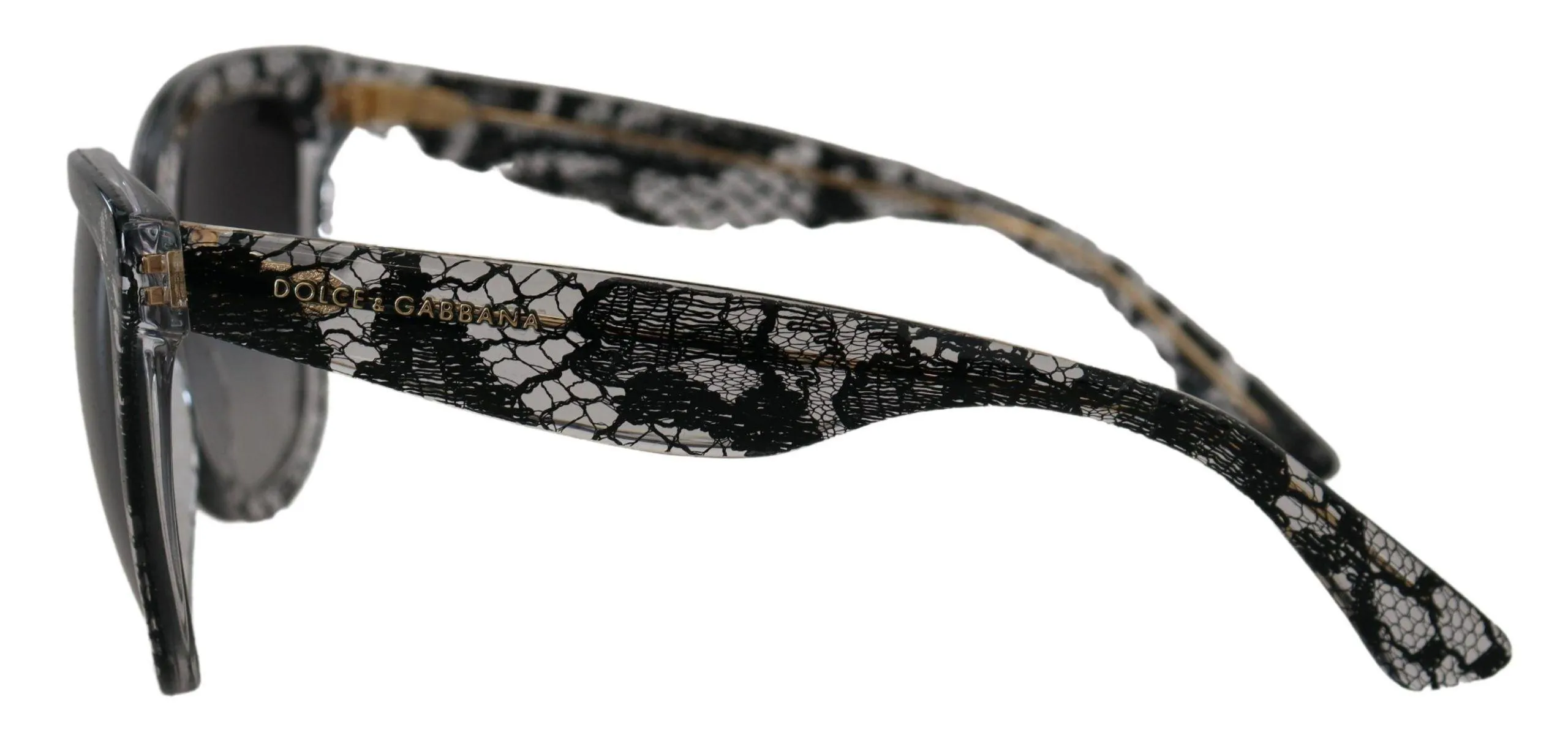 Dolce & Gabbana Black Lace White Acetate Frame Shades DG4190 Sunglasses