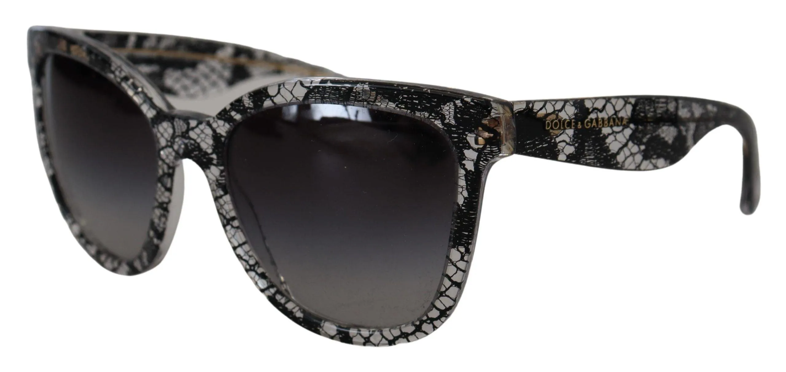 Dolce & Gabbana Black Lace White Acetate Frame Shades DG4190 Sunglasses