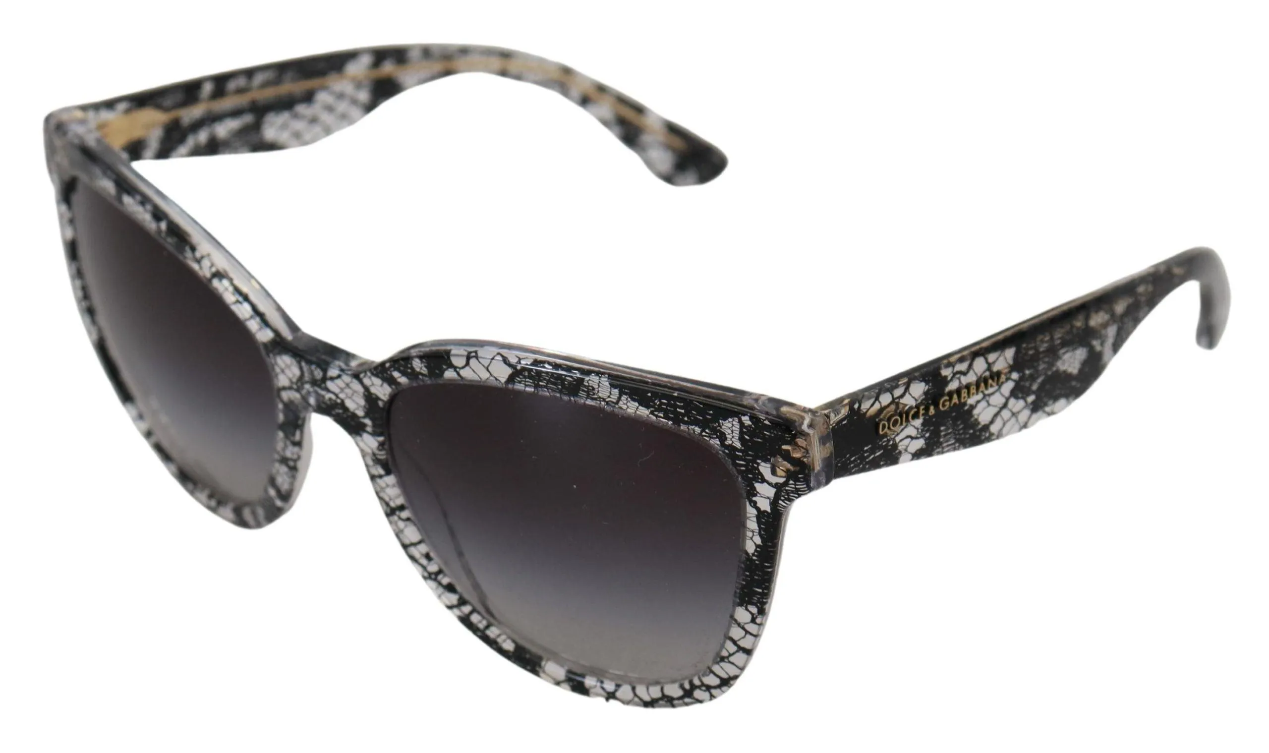 Dolce & Gabbana Black Lace White Acetate Frame Shades DG4190 Sunglasses