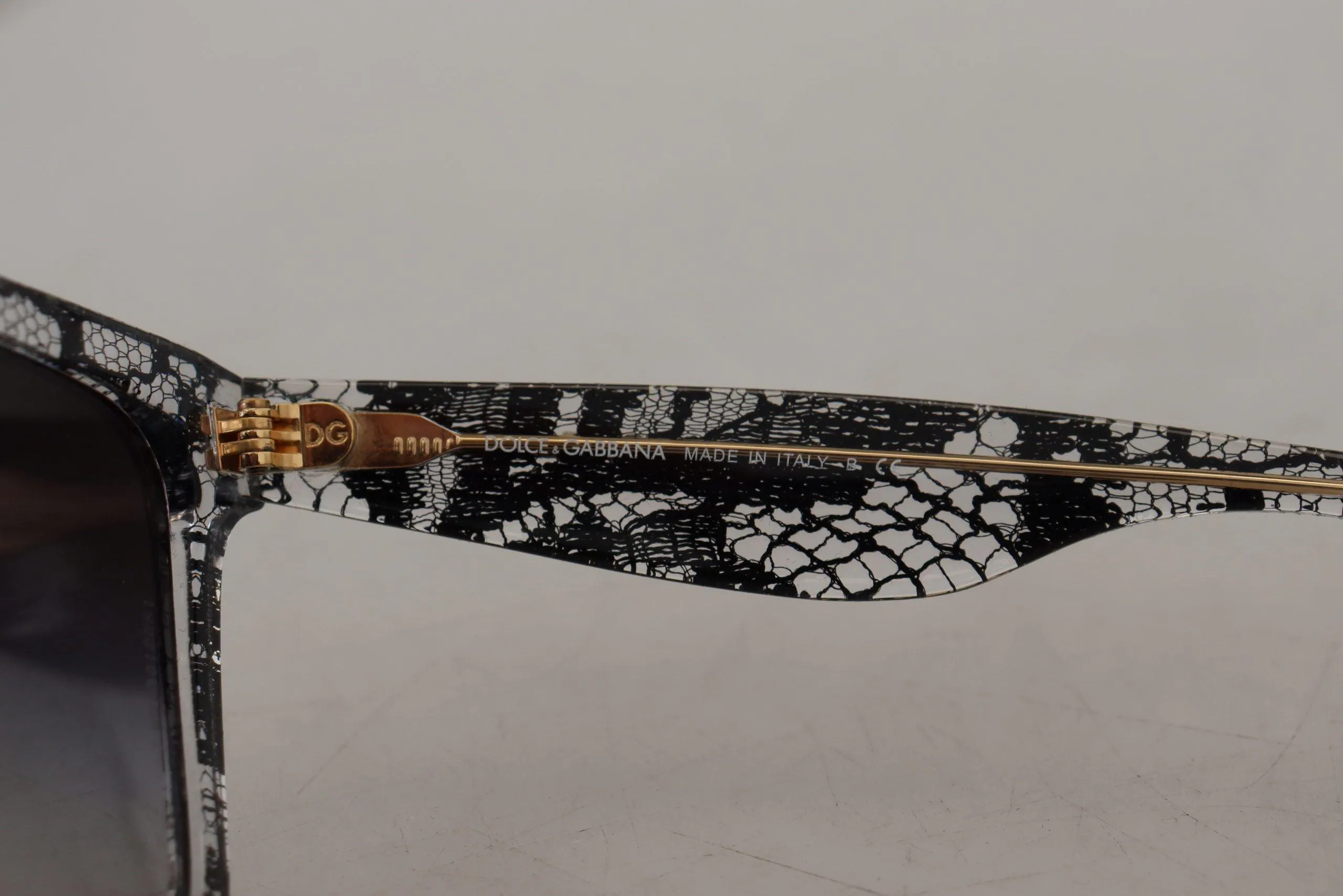 Dolce & Gabbana Black Lace White Acetate Frame Shades DG4190 Sunglasses