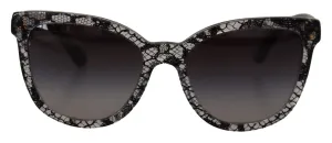 Dolce & Gabbana Black Lace White Acetate Frame Shades DG4190 Sunglasses