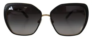 Dolce & Gabbana Black Metal Frame Gray Gradient Lenses DG2197 Sunglasses